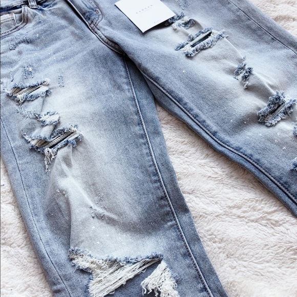 Kancan Paint-Splattered Distressed Denim - Picture 1 of 3